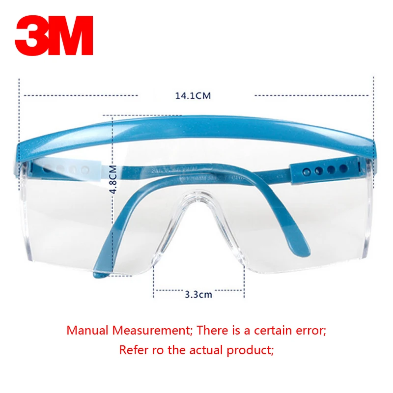 Lunettes de sécurité transparentes 3M 1711, Anti-vent, sable et poussière, polissage, antichoc, lunettes de protection, lunettes de voyage à