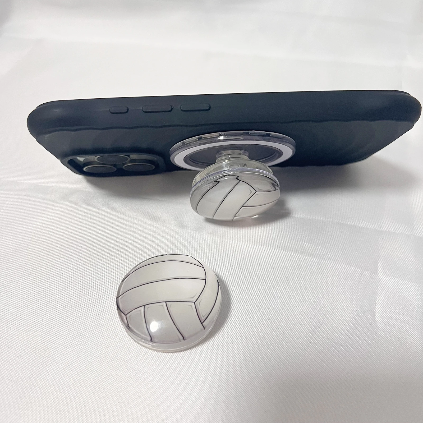 เคสโทรศัพท์มือถือแบบลูกบอลคริสตัล 3 มิติ สีขาว พร้อมที่วางโทรศัพท์แบบตั้งได้ รองรับแม่เหล็ก Magsafe สำหรับ iPhone Samsung Griptok