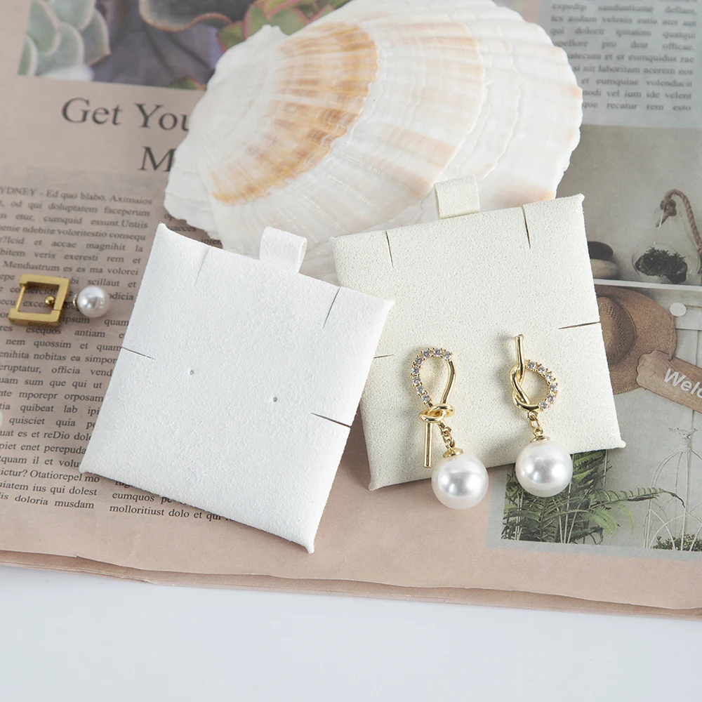 5pcs Microfiber Suede 6x6cm Jewelry Packaging Display Pads Can Personalised Earrings Necklace Bracelets Jewellery Insert Cards