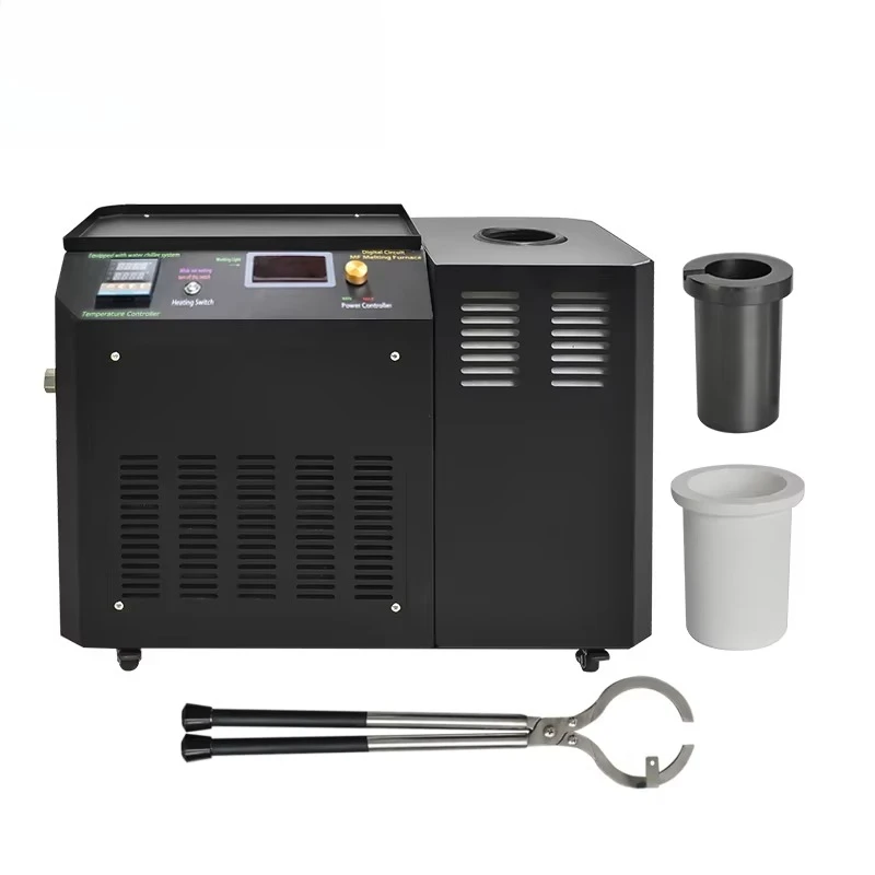 

5000W Mini Gold Melting Machine New Condition Power Smelter Furnace with Water Chiller Temperature Control 3KG Gold Capacity