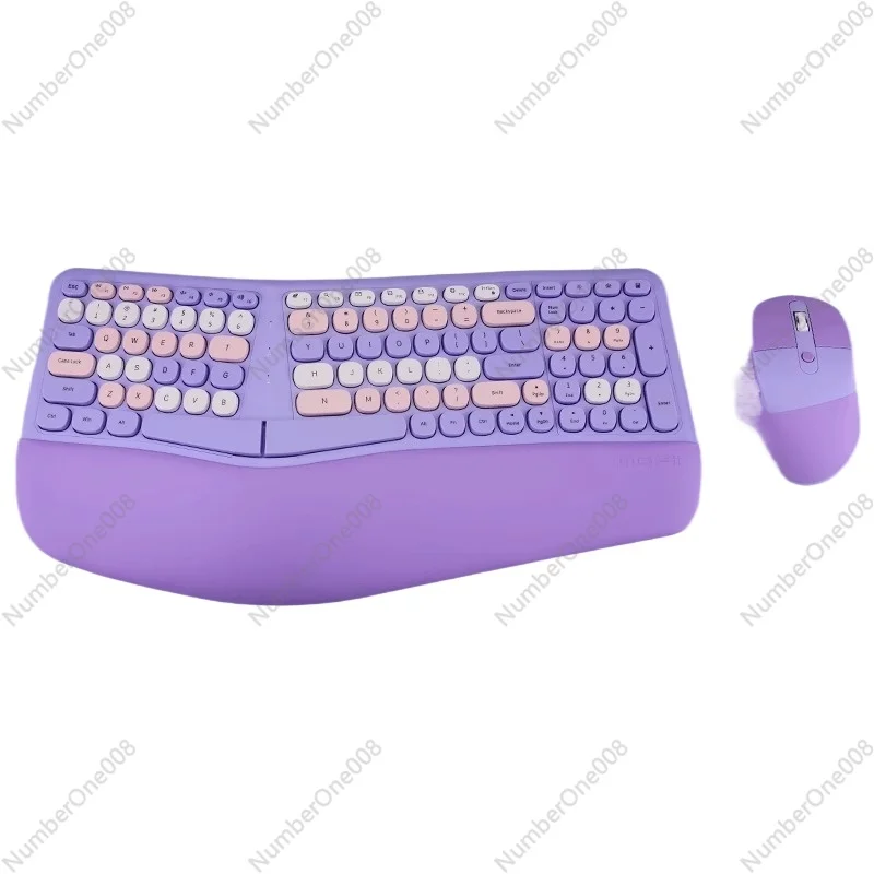 Ergonomics Leather Hand Holder Wireless Keyboard Mouse Set Desktop Notebook Office