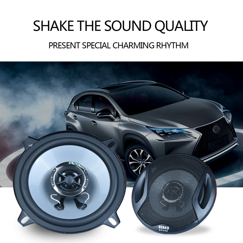 One Pair 2pcs 5 Inch Subwoofer Car Speaker 50W Universal Heavy Mid-bass Modified  Audio Music Stereo Speakers Easy Installation