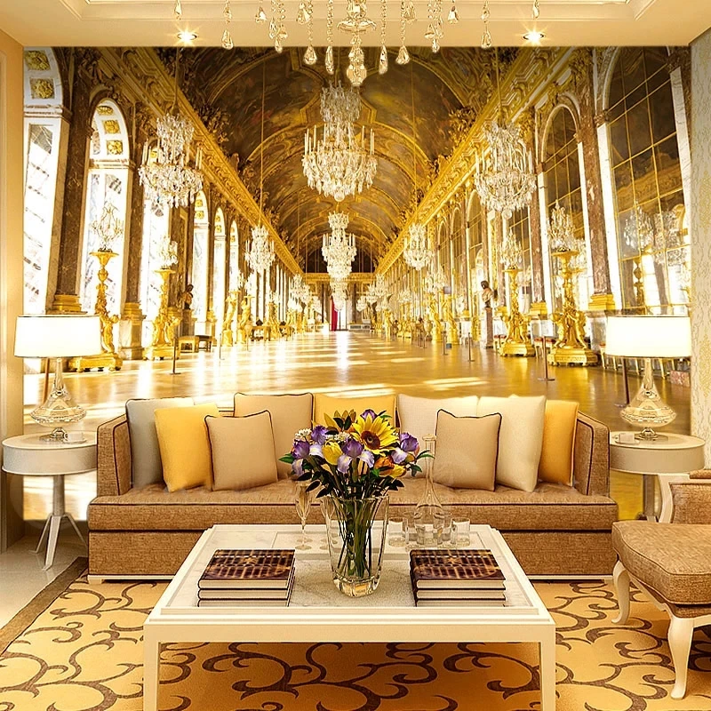 Custom 3D Photo Painting Luxury Royal Palace Hotel Hall Mural Wallpaper Living room sofa TV background wall bedroom restaurant