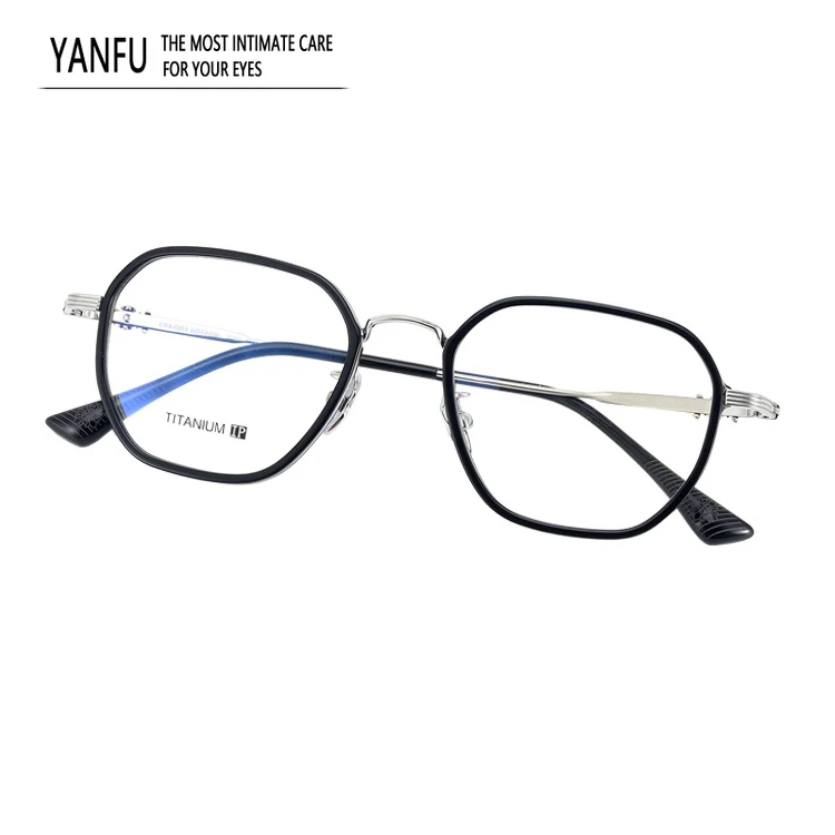 

Light Pure Titanium black Artistic Vintage square Glasses Frames Retro Optical Eyewear for Women Men Reading Eyeglasses Myopia