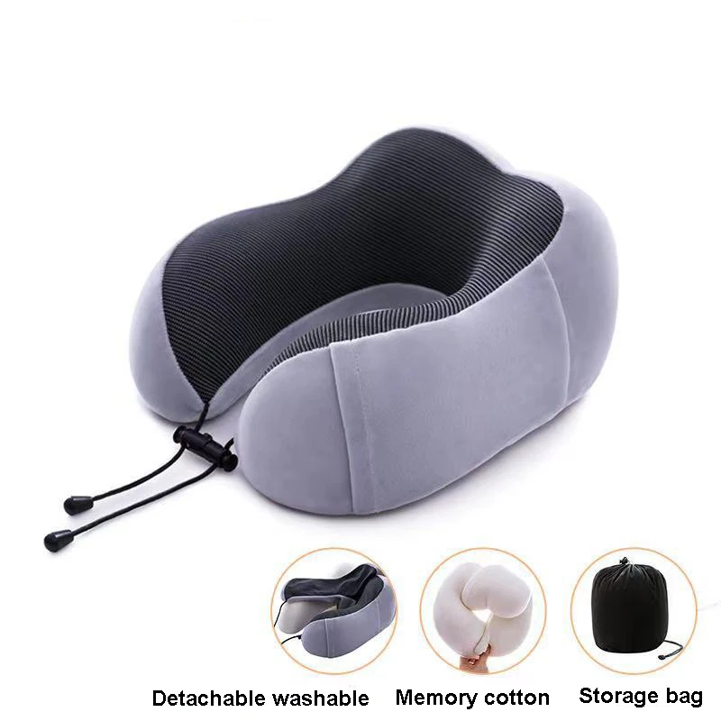 

U-Shaped Memory Foam Neck Pillows Cervical Healthcare Bedding Soft Cotton Slow Rebound Space Sleeping Airplane Travel Pillow