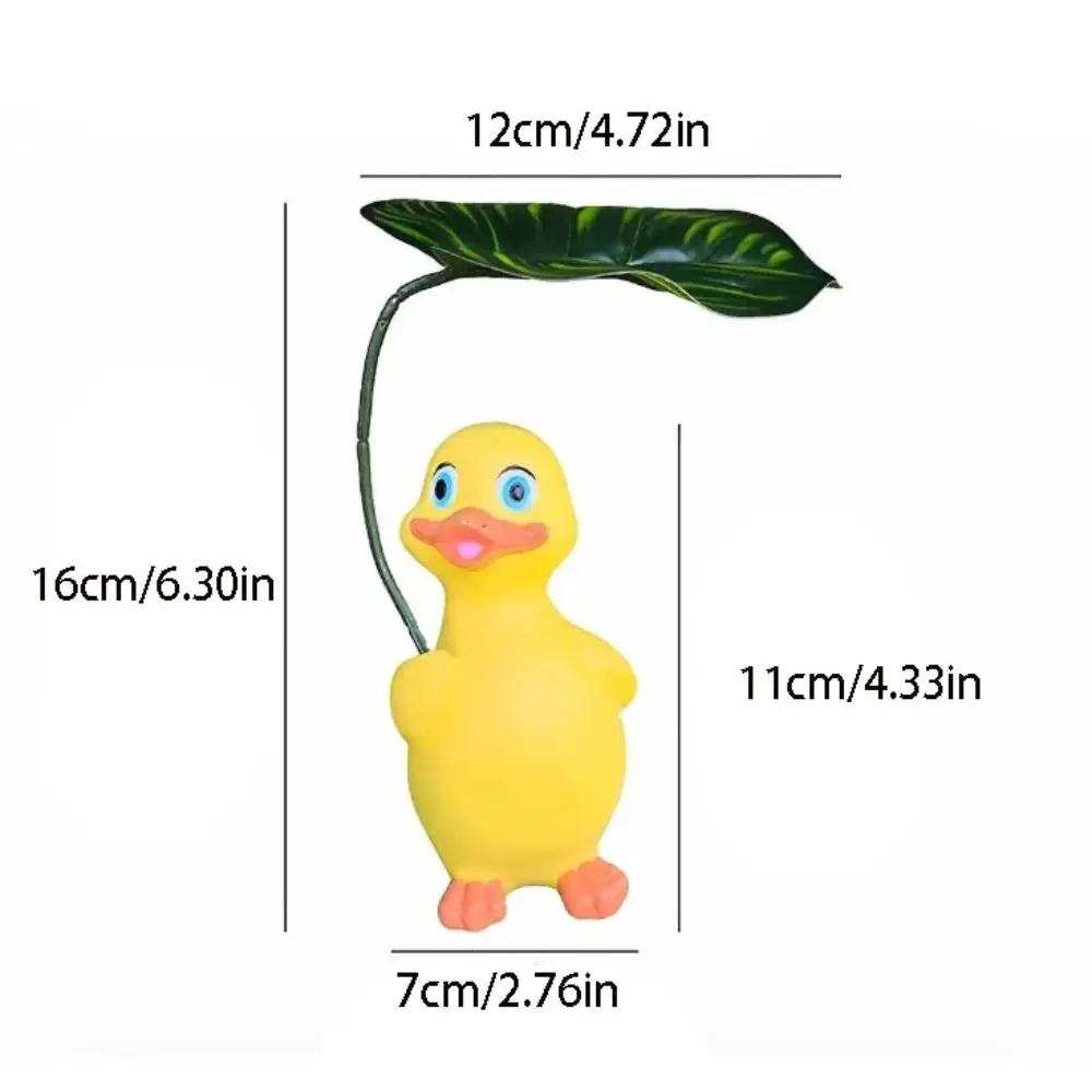 Micro Landscape Cartoon Duck Umbrella Ornament Cute Resin Ducks Statue Waterproof Miniatures Figurine Desktop