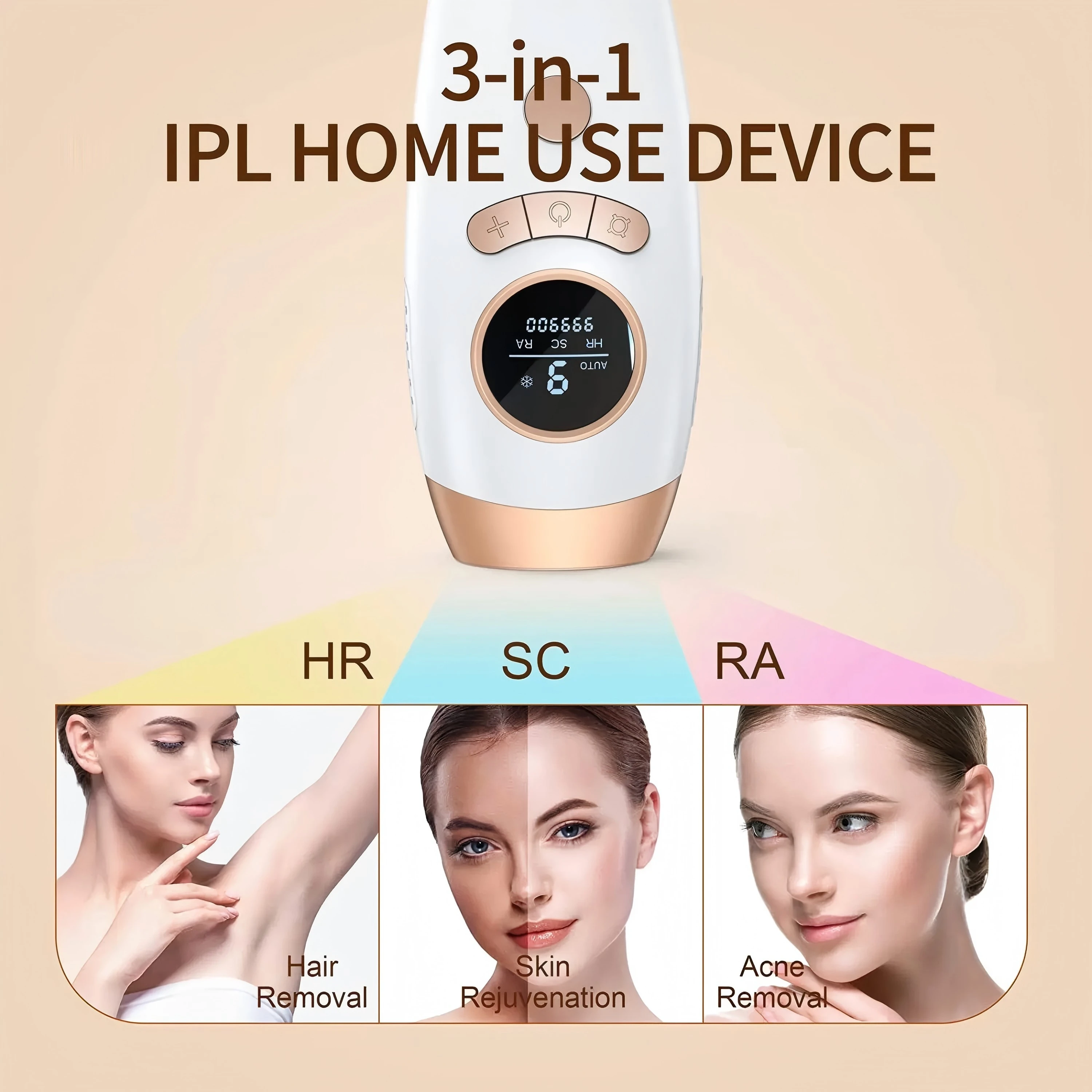Smart Library IPL Hair Removal HR/SC/RA 9 Levels Whole Body Painless Hair Removal Home Use For Men Women Multi Functional Beauty