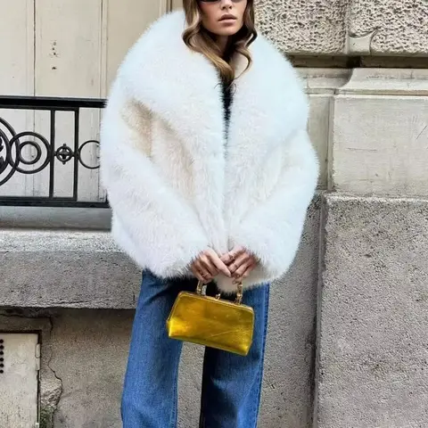 10 best sales महिलाओं के लिए सफेद फर कोट - №1