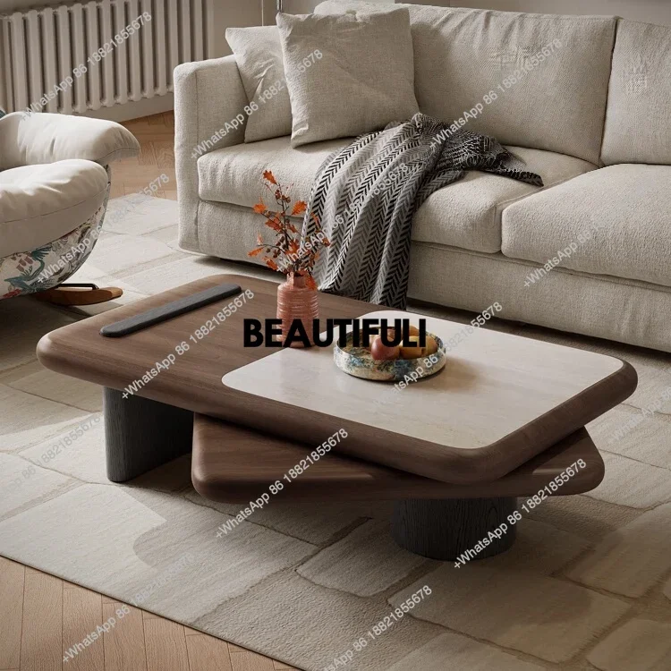 

Italian microcrystalline stone coffee table creative medium and ancient style high-end rectangular living room household