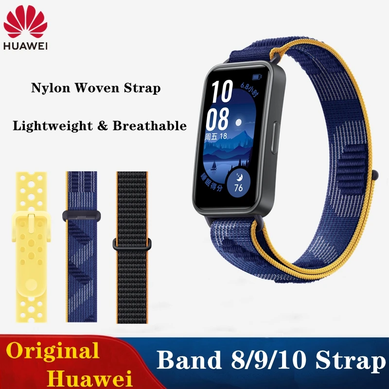 

Нейлоновый тканый ремешок для часов Huawei Band 10, спортивный ремешок для Huawei Band 8 9, легкий и дышащий ремешок на запястье