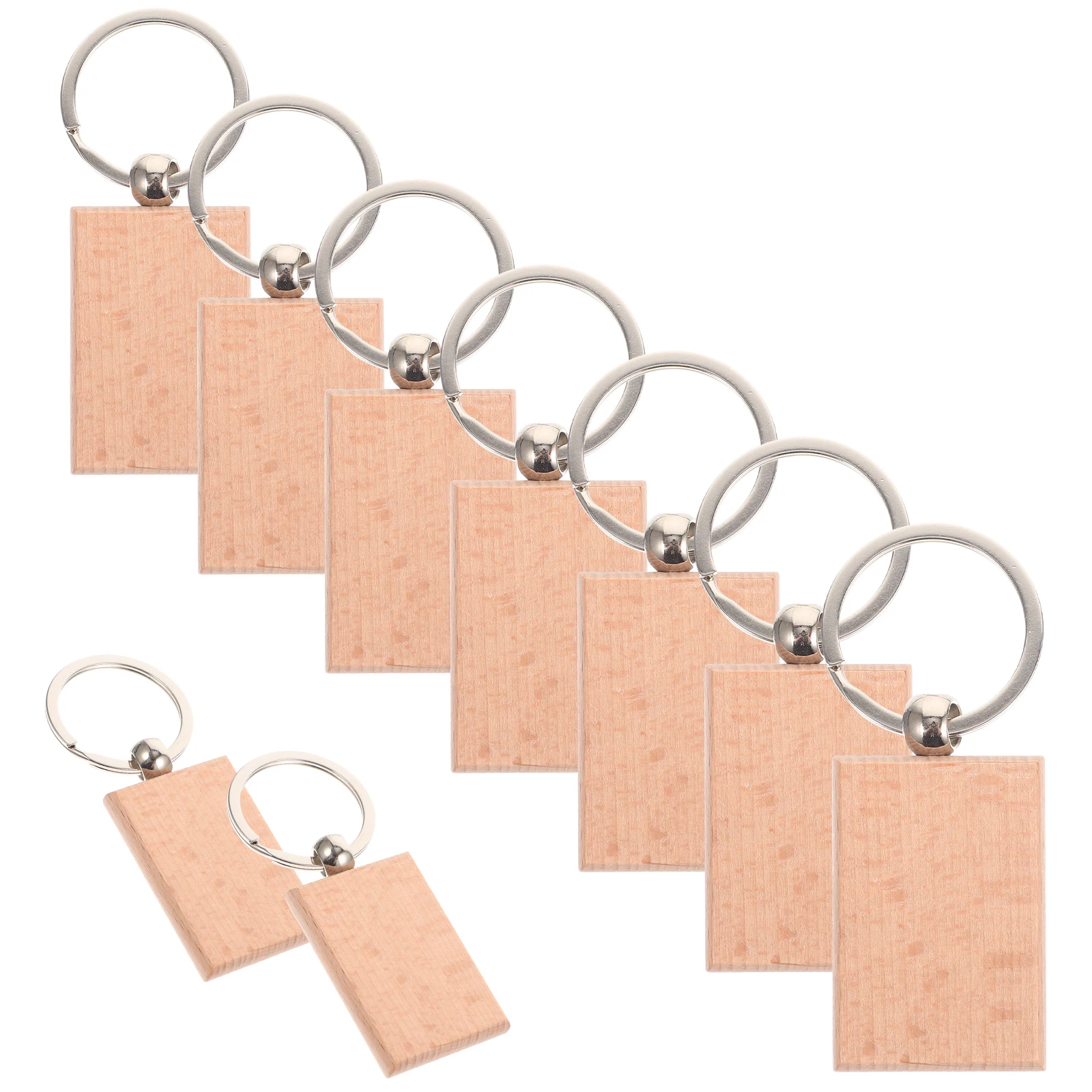 

30 Pcs Wooden Keychain Blanks Unfinished Engravable Keyring Accessories Crafts rustic diy blanks wooden key ring graduation gift