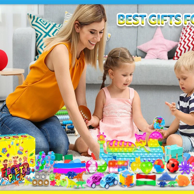 Jouets sensoriels Push Pop Bubble, 84 pièces, pour fêtes d'anniversaire pour enfants, cadeaux en peluche Pinata, autisme a besoin d'anxiété, jouets Anti-Stress