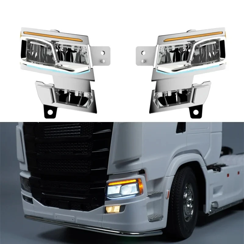 

LED 5V Headlight Lighting System Lamp for 1/14 Tamiya RC Truck SCANIA Scania 770S 8X4 56368 56371 Nooxion MFC-03 M24 Car