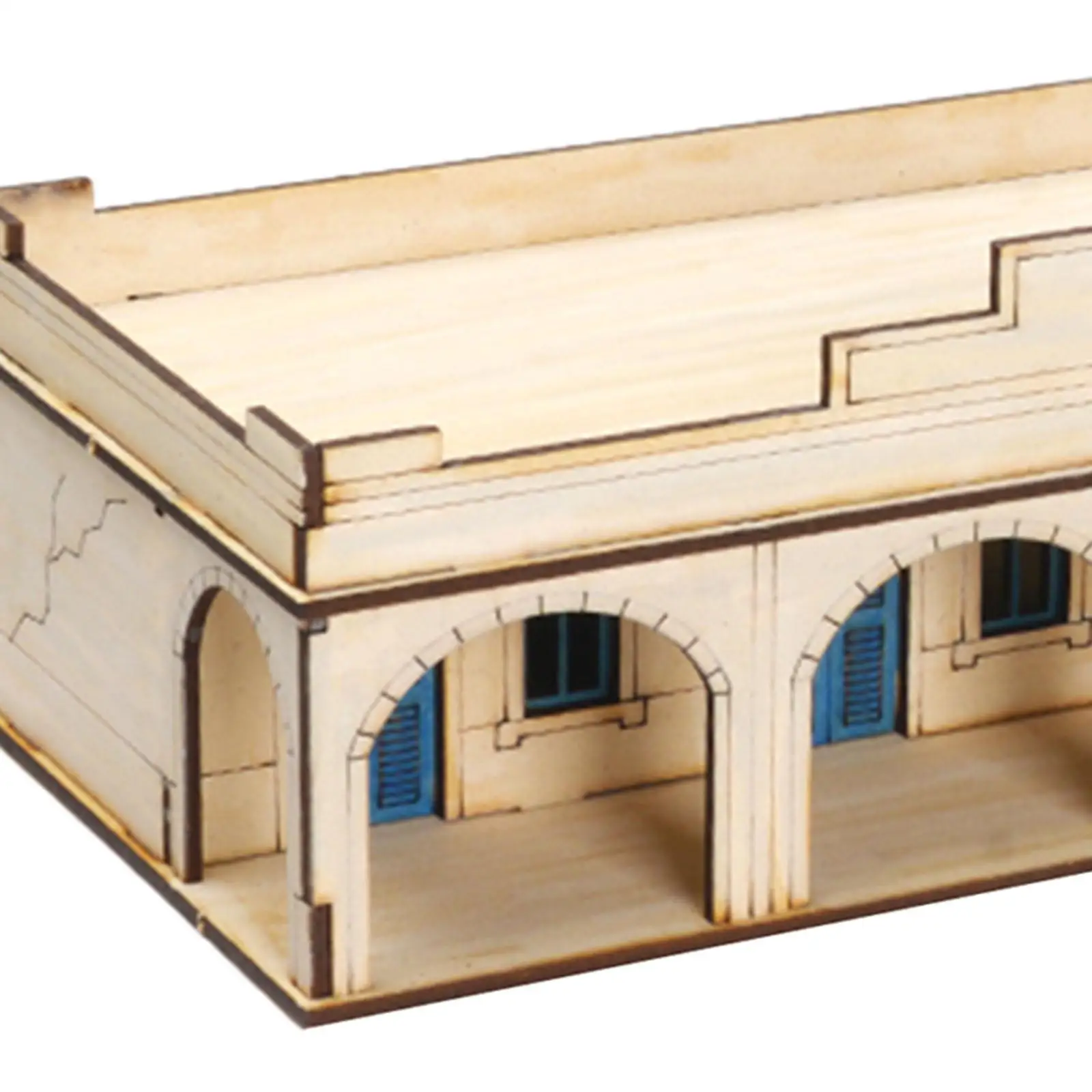 3D Wooden Architecture Puzzle Kits, DIY Building Kits para Cena, 1: 72