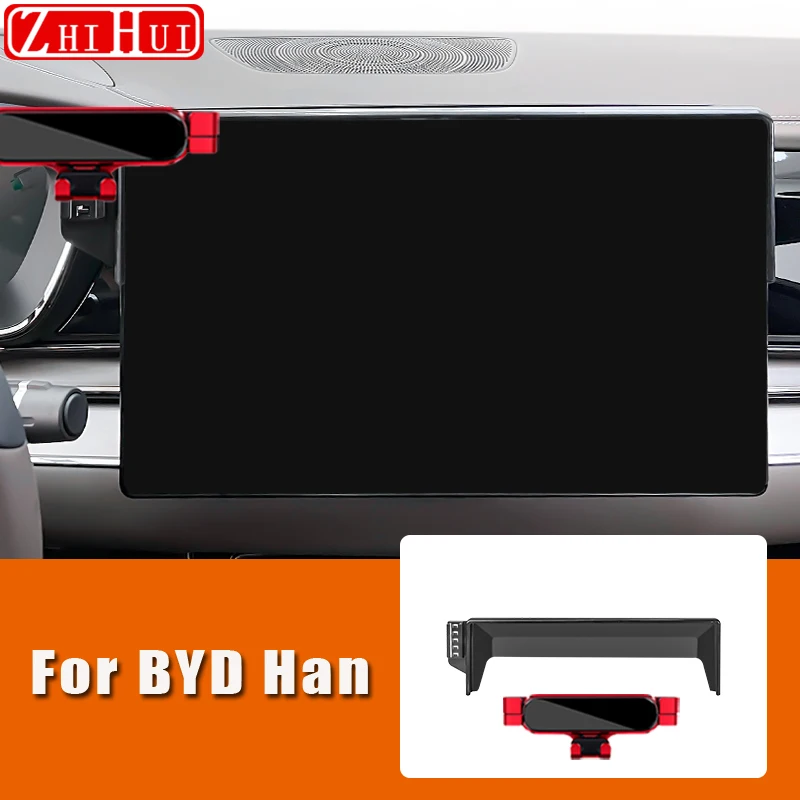 For BYD Han Car Styling Mobile Phone Holder Central Control Display Screen Mount Gravity Bracket Stand Auto Accessories