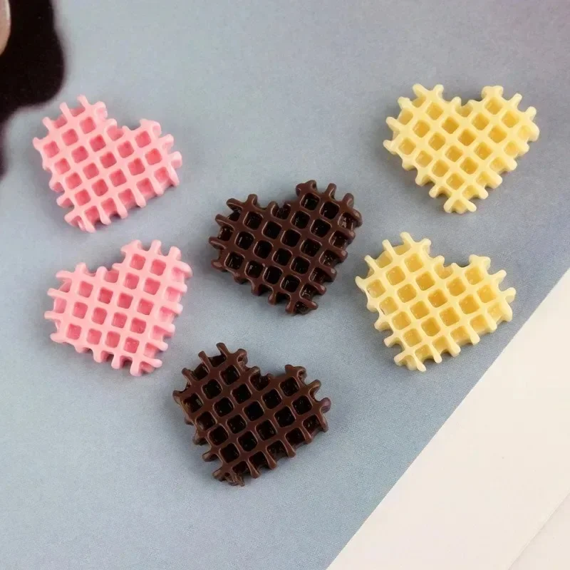 10Pcs 25×35mm Imitation Fake Chocolate Resin Flatback Cabochons, Food Shape Charms for DIY Handcraft Mini Decor