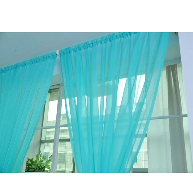 Transparente Fenstergaze Einfarbige Hochzeitsgaze Haushaltsprodukte Luxuriöser Stil Einfach zu Installierende Vorhänge Zubehör – Detail 14
