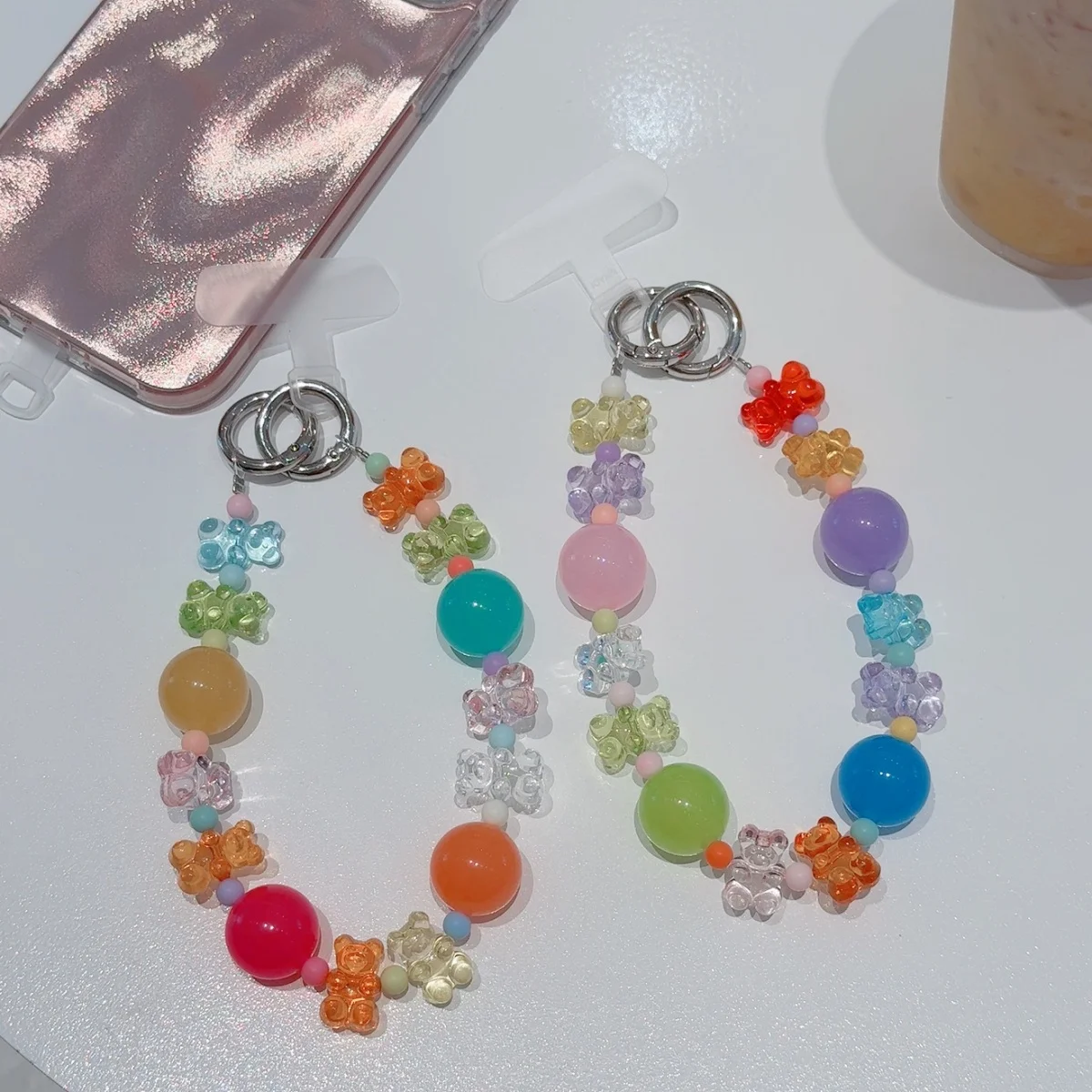 

Colorful cute bear beads suitable for bags, car keys, pendant charms, and AirPods earphone case accessories