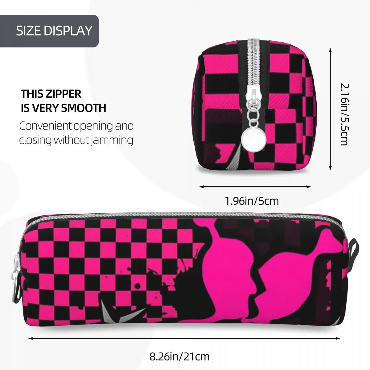 Punky Pink Emo Pencil Cases Large Capacity Pen Bags Pen Box For Boys Girls Students Stationery Pencil Pouch Cosmetic bag - view 3