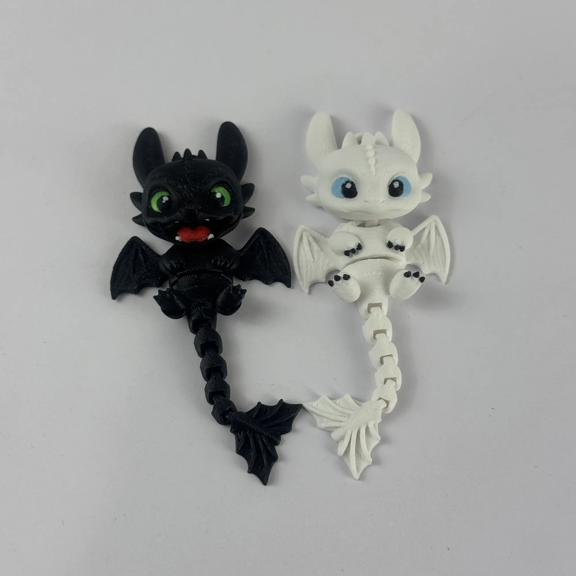 3D Printed Articulated Dragon Pendant Night Fury Light Fury How To Train Your Dragon Toothless Keychain Bag Charm Ornament view 6