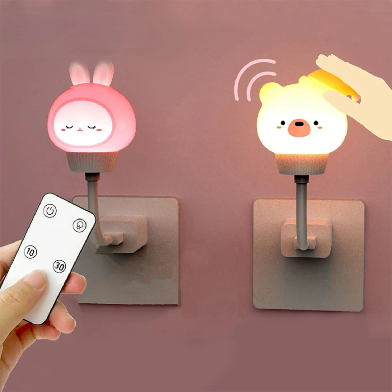 USB Cartoon Cute Night Light With Remote Control Babies Bedroom Decorative Feeding Light Bedside Tabe Lamp Xmas Gifts Rainbow