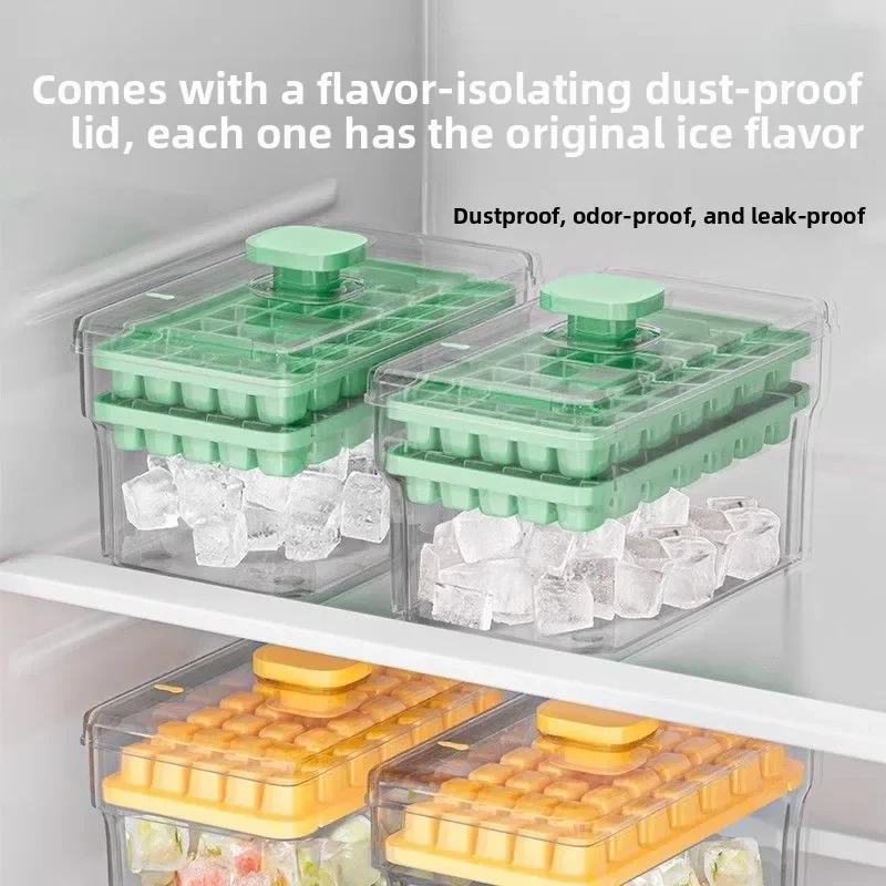 Press Ice Cube Tray Sealed Lid Food Grade Easy Demold Ice Mold Refrigerator Quick Release Ice Maker Box Home Use - view 3