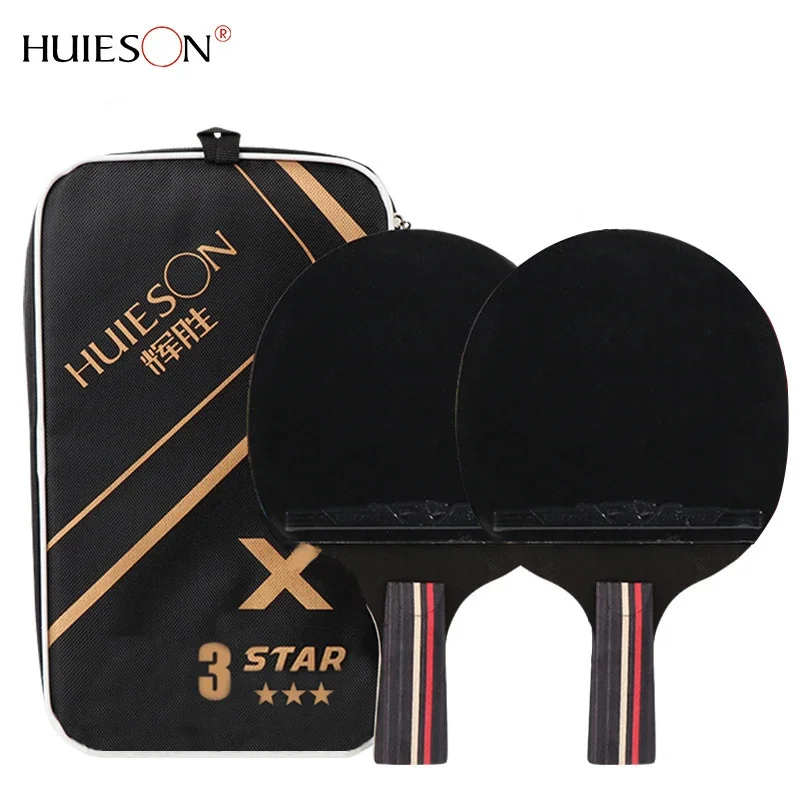 HUIESON Official Authorization 3Star Table Tennis Long Or Short Handle, Professional Grade, Straight And Horizontal Rackets