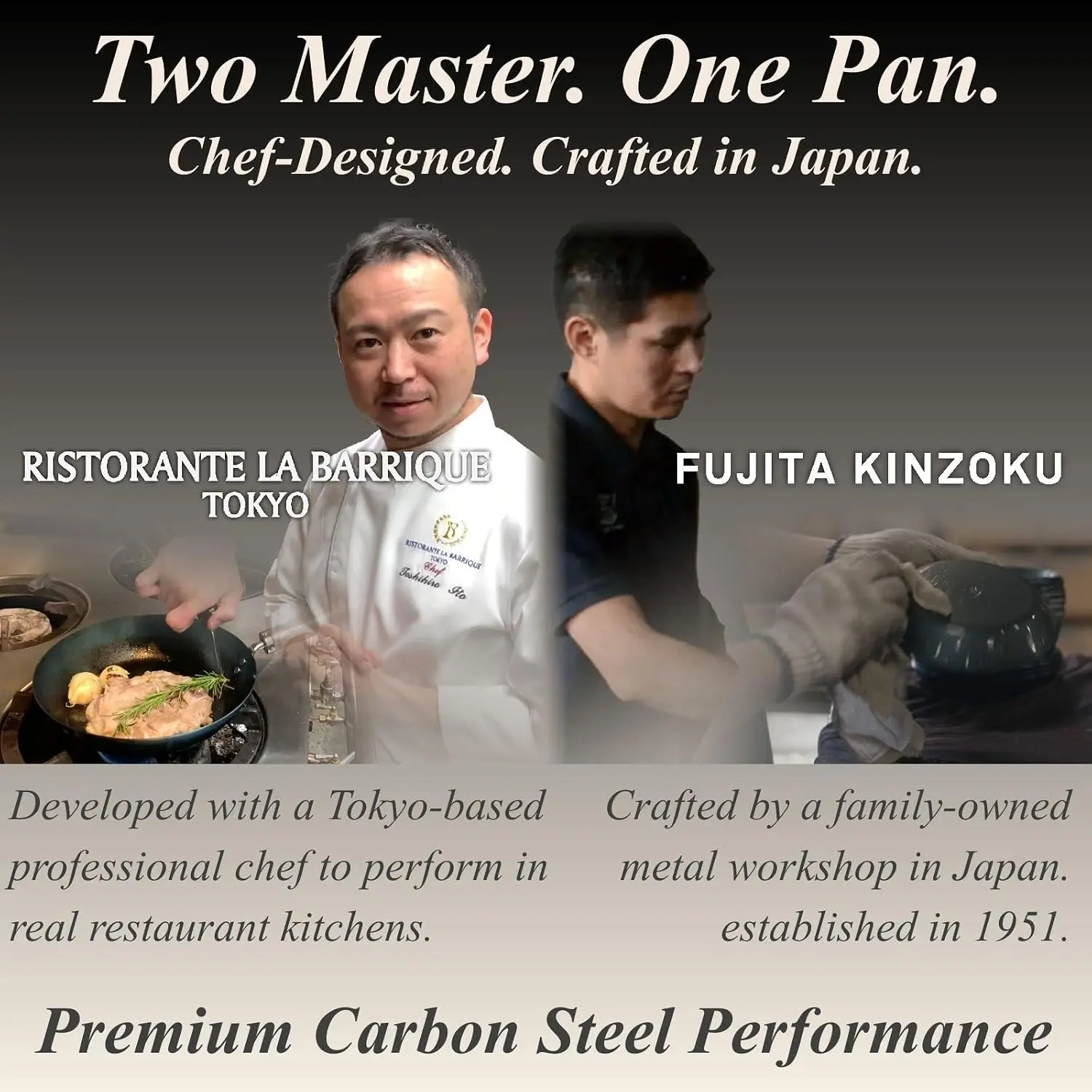 Crafted in Japan. Trusted by Chefs. Japanese Carbon Steel Frying Pan - Precision-Formed, Pre-Seasoned & Lightweight
