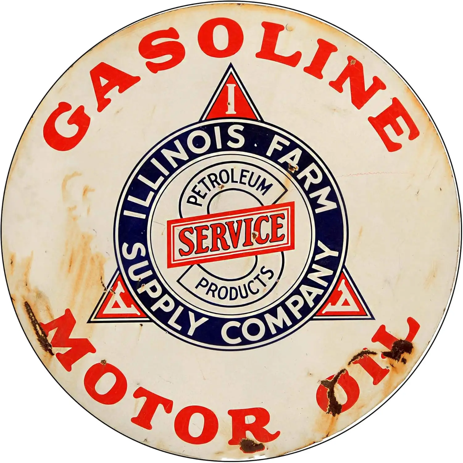 Brotherhood Vintage Gas Sign Reproduction Vintage Metal Signs Round Metal Tin Sign for Garage and Home 8 Inch Diameter – Illinoi