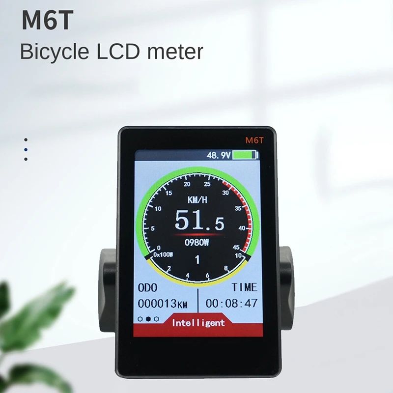 Medidor de Display LCD para Bicicleta Elétrica, Controlador de Onda Senoidal, Tela Colorida, Universal, E-Bike, Scooter, M6T, 36V, 350W