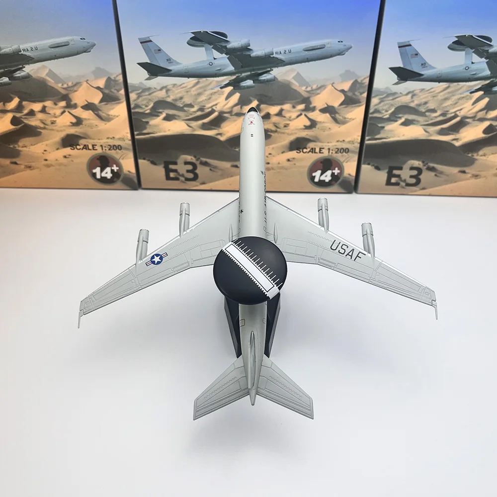 1/200 Schaal E3 Vliegtuig Diecast Afgewerkt Statisch Vliegtuig Model E-3 Sentry AWACS Vroege Waarschuwingsvliegtuigen Metalen Speelgoed Collectie Gift