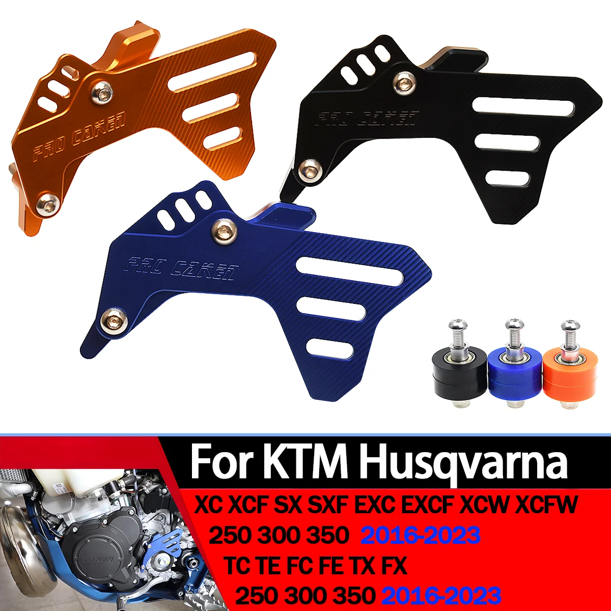 

Motocros Split Front Sprocket Cover Case Saver Protector Chain Guard For KTM 250 300 SX EXC EXCF XC XCW XCFW TPI 6Days 2017-2023