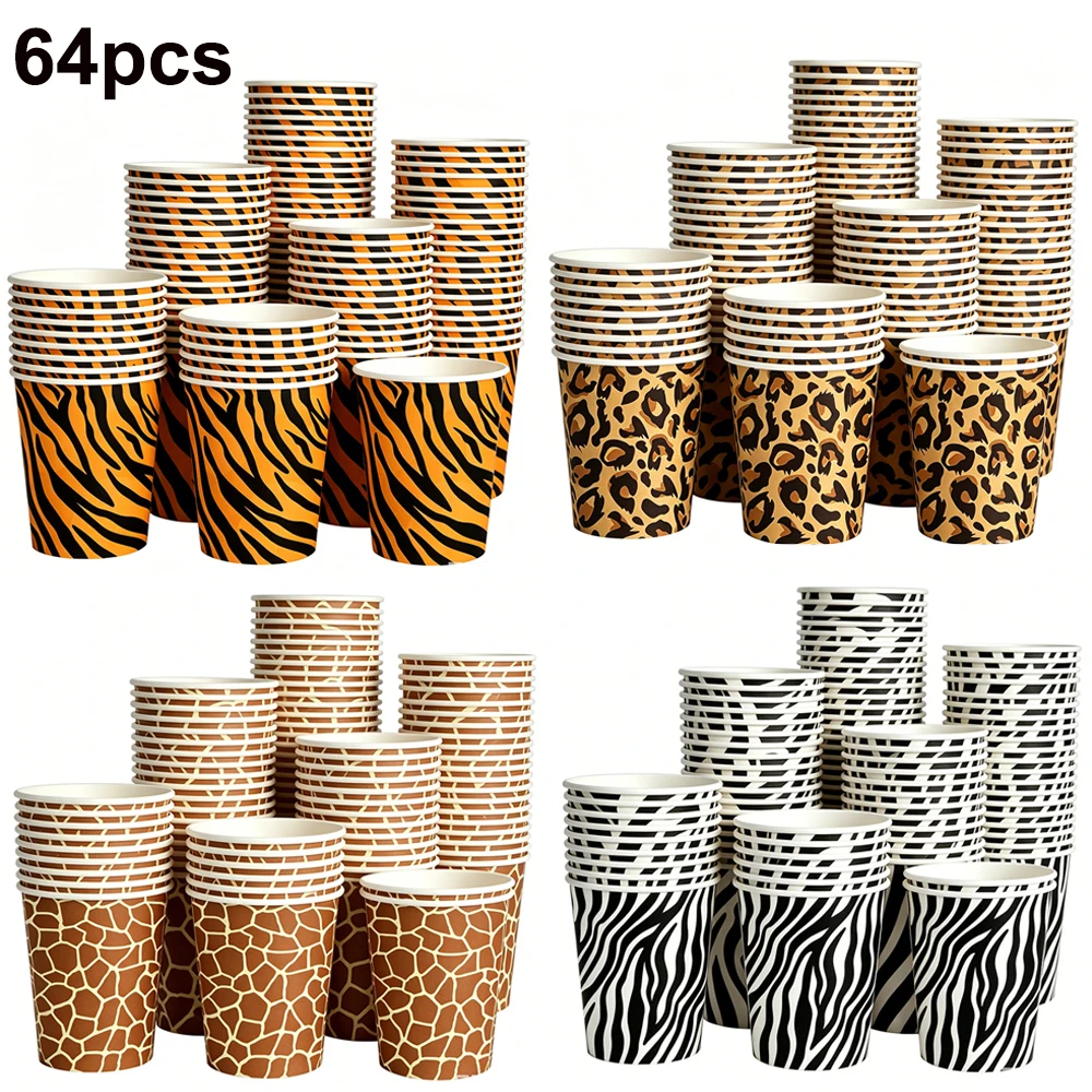 Jungle Animal Paper Food Trays Mini Snack Trays Food Boat Box Leopard Print Popcorn Trays Safari Theme Birthday Party Supplies - view 4