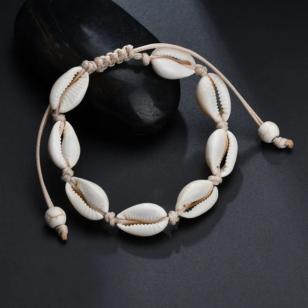 

Bohemian Shell Charm Bracelets For Women Men Summer Sandy Beach Handmade String Rope Chains Bangle DIY Jewelry Accessories