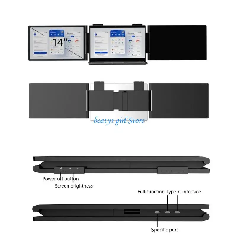 

C7AB Transportable 14 Foot Computer Display Extension 180° Turn Multiple Corner Viewing Approaches