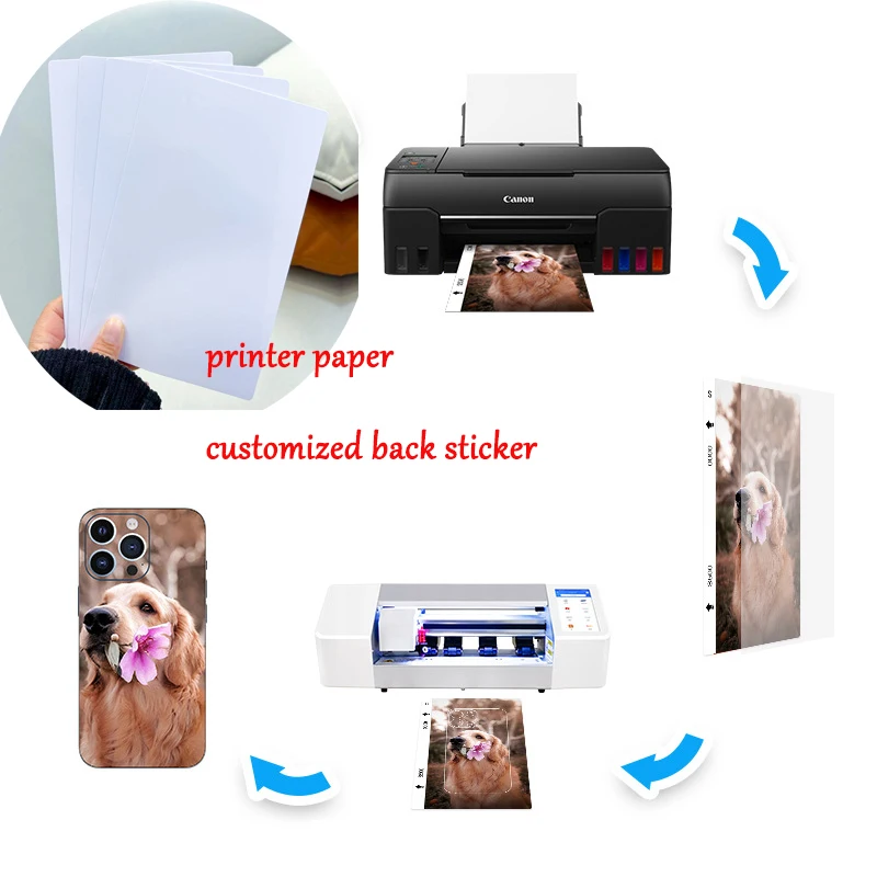 50pcs Universal DIY Back cover Protector Camera Printing Paper Back Protective Film Blank Sticker Customized Phone Skin Image