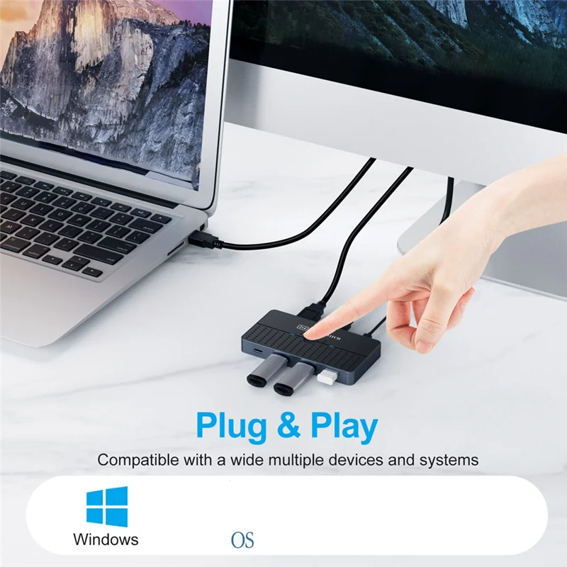 SA20 USB 3.0 Switch 7 Ports Type C HUB Controller Extend Cable Sharing 2 Computer 1 Mouse Keyboard Printer USB Disk