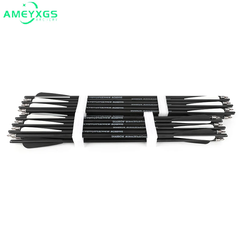 

Archery 6/12pcs Mixed Carbon Arrow ID 7.6mm OD 8.8mm 4inch Rubber Vanes 20/22Inch Crossbow Bolt for Hunting Shooting Accessories