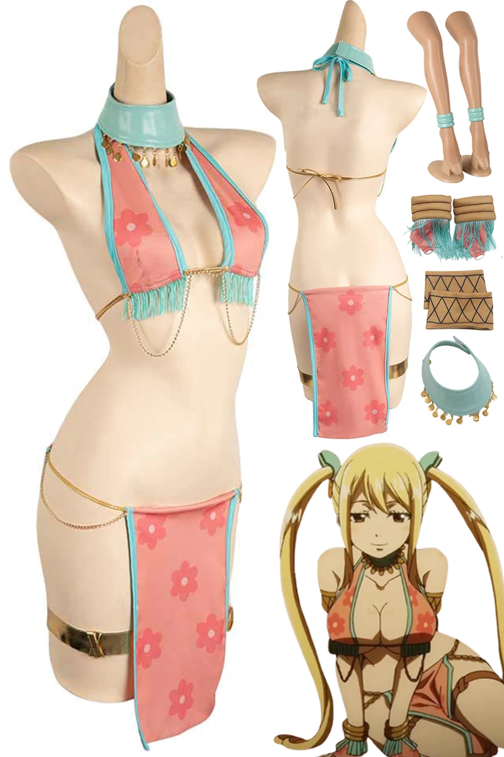 

Lucy Cosplay Heartfilia Swimsuits Costume Anime Fairies Cos Tails Disguise Sexy Bikini Summer Swimwear Hand Props Headgear Cloth