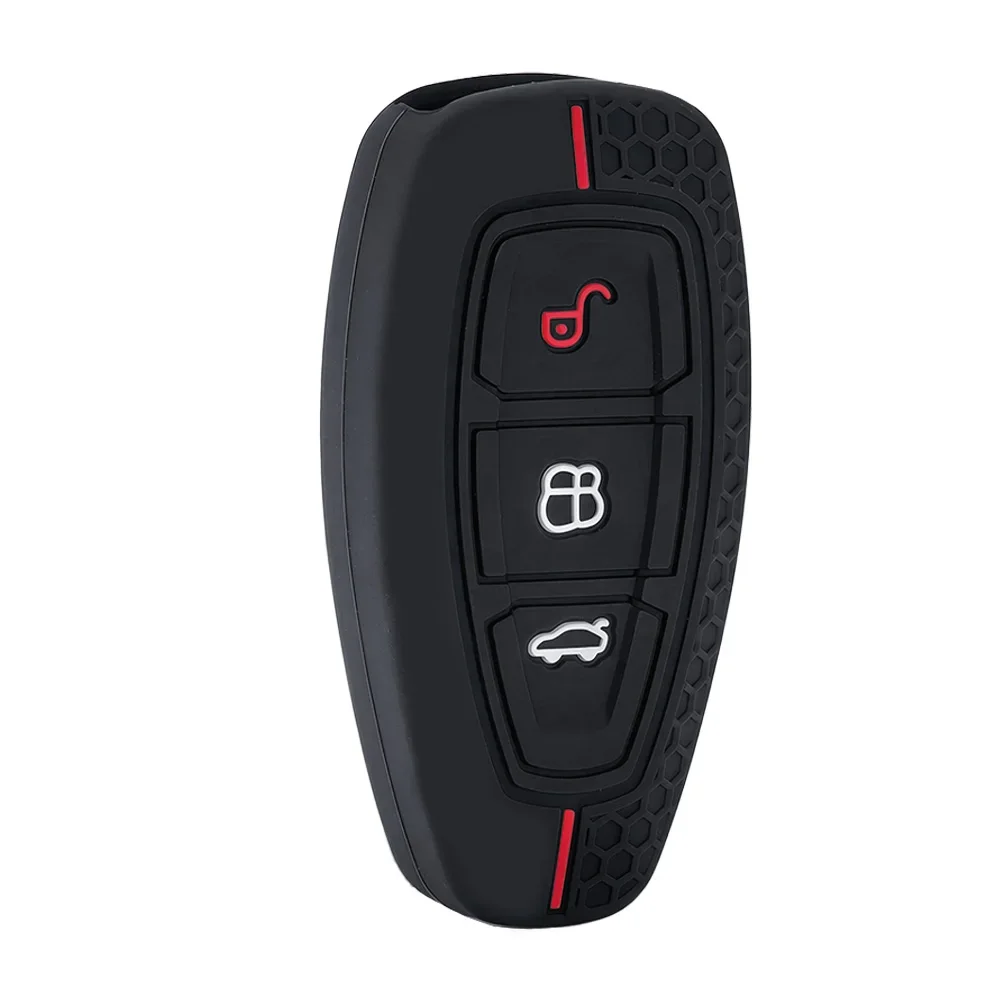 Soft Anti-slip Silicone Wrap Honeycomb Grain For Ford ST Grand C Max Focus Kuga Fiesta Ecosport Transit Protective Key Cap