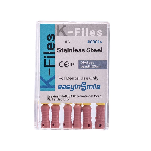 Imagen 2 del producto Easyinsmile Dental K limas endodoncia lima de conducto radicular de acero inoxidable # 6 # 8 # 10 # 15 # 20 # 25 # 30 # 15-40 # 45-80 Durable 21/25/31MM