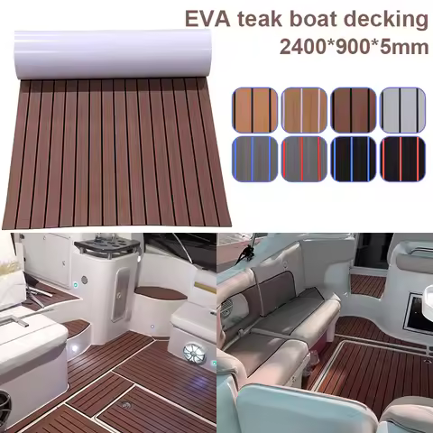 2400X900/410X5mm EVA Marine Flooring Self-Adhesive EVA Foam Faux Teak Boat Deck Mat Kayak Accessories