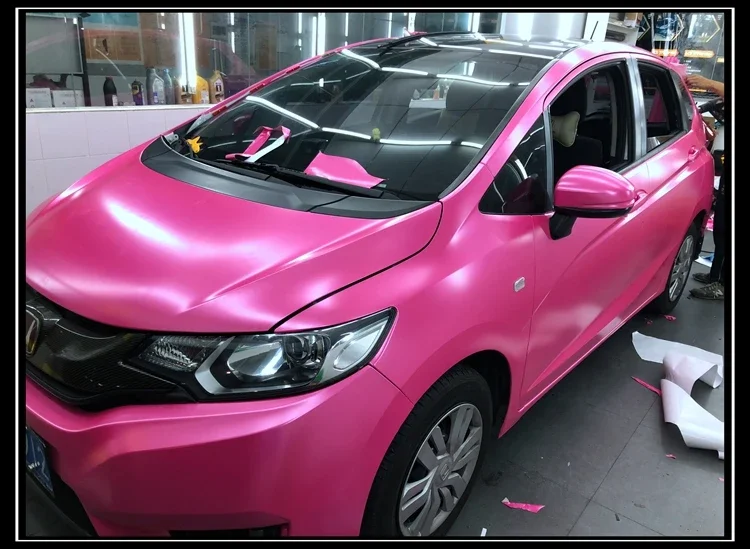 2pcs 50*150cm Electro Coating Princess Pink Car Body Film Color Change Vinyl Wrap Stickers for Women Car Bicycle etc Styling