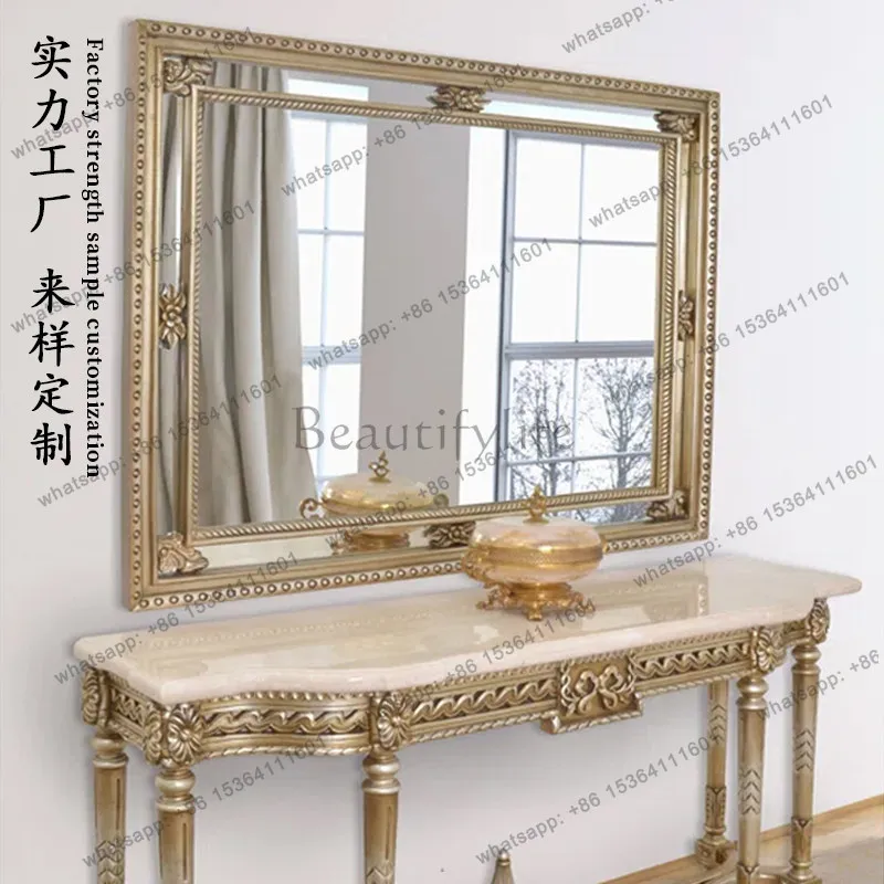 Household bathroom decorative makeup mirror luxury beauty salon frame hanging