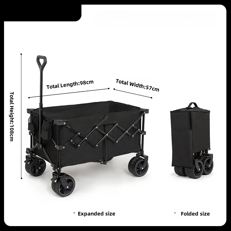 PoeticExist Outdoor Utility Four Wheels Best Portable Collapsible Convenient Folding Electric Camping Picnic Cart Trolly Wagon