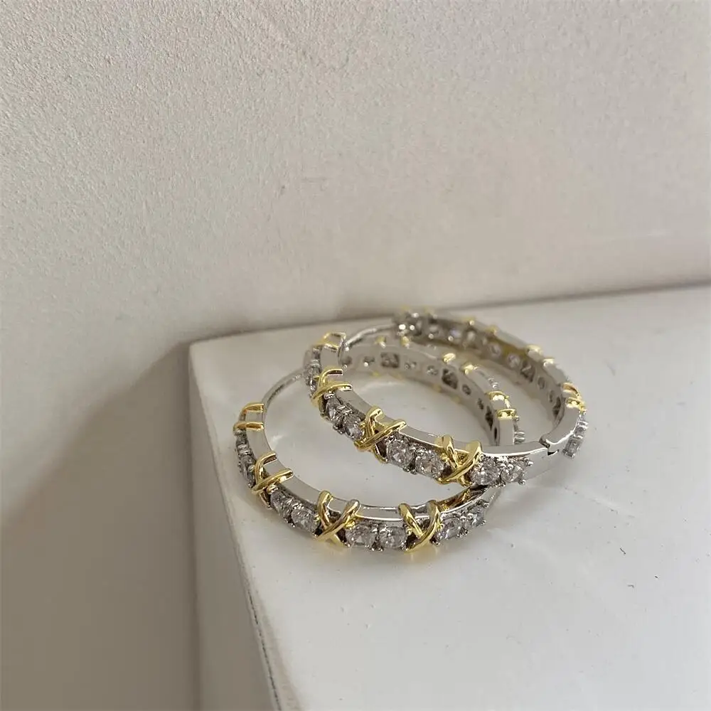 Orecchino a cerchio Vintage AAAAA zircone orecchini da sposa in argento Sterling 925 per le donne regalo di fidanzamento con promessa nuziale