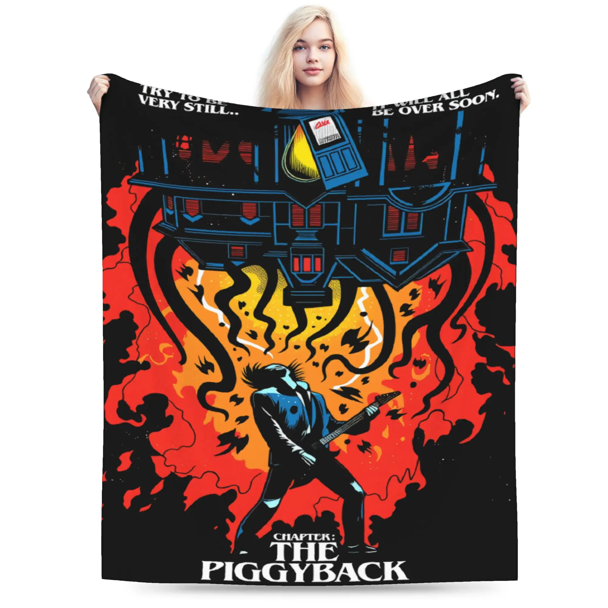 American TV Series Blankets Eddie Munson Soft Pattern Plush Throw Blanket For Girls Boys Outdoor Flannel Bedspread Bed Cover