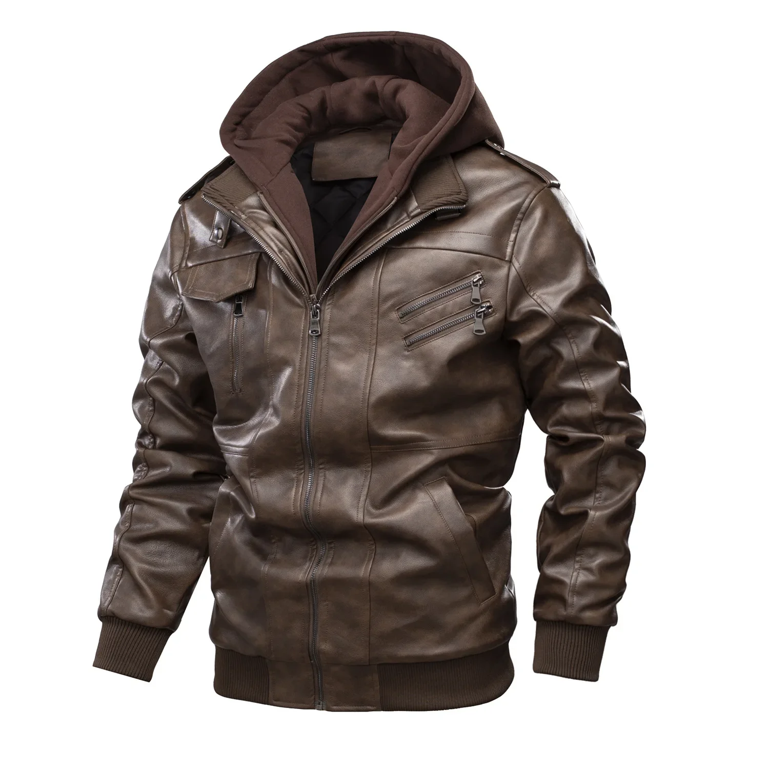 

Winter Men's Leather Jacket Thermal Jacket Designer South Korea Street Fashion Clothing Motorcycle Thickened Cotton Shirt Men