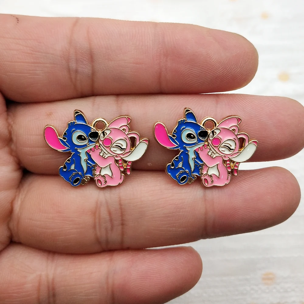 10pcs Cartoon Charms Jewelry Accessories Enamel Earring Phone Keychain Pendant Diy Making Craft Alloy Metal Gold Plated