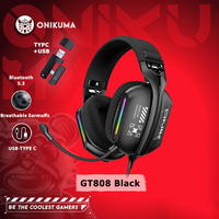 Onikuma GT808 Three Mode Headphone Gaming Headphone 3 Bluetooth 5.3/2.4G/AUX 3.5mm